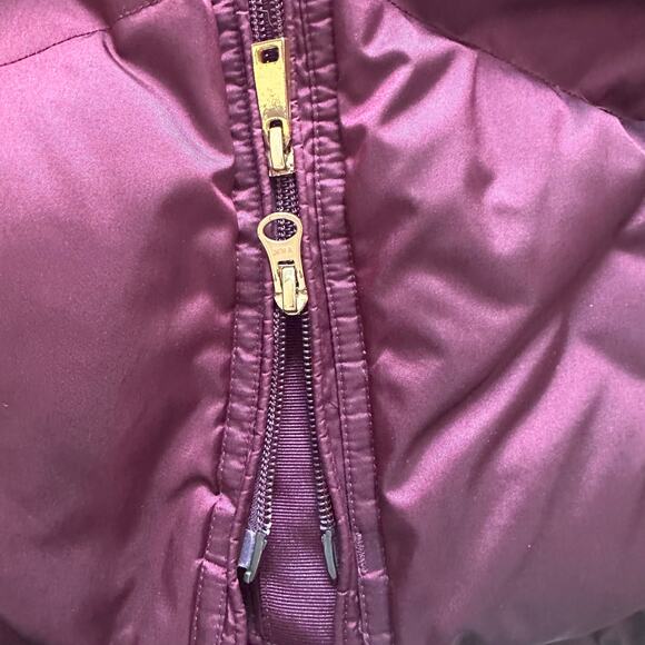 Lands' End Women's Down Shimmery Bergundy Purple Long Parka Size Medium - Picture 4 of 16